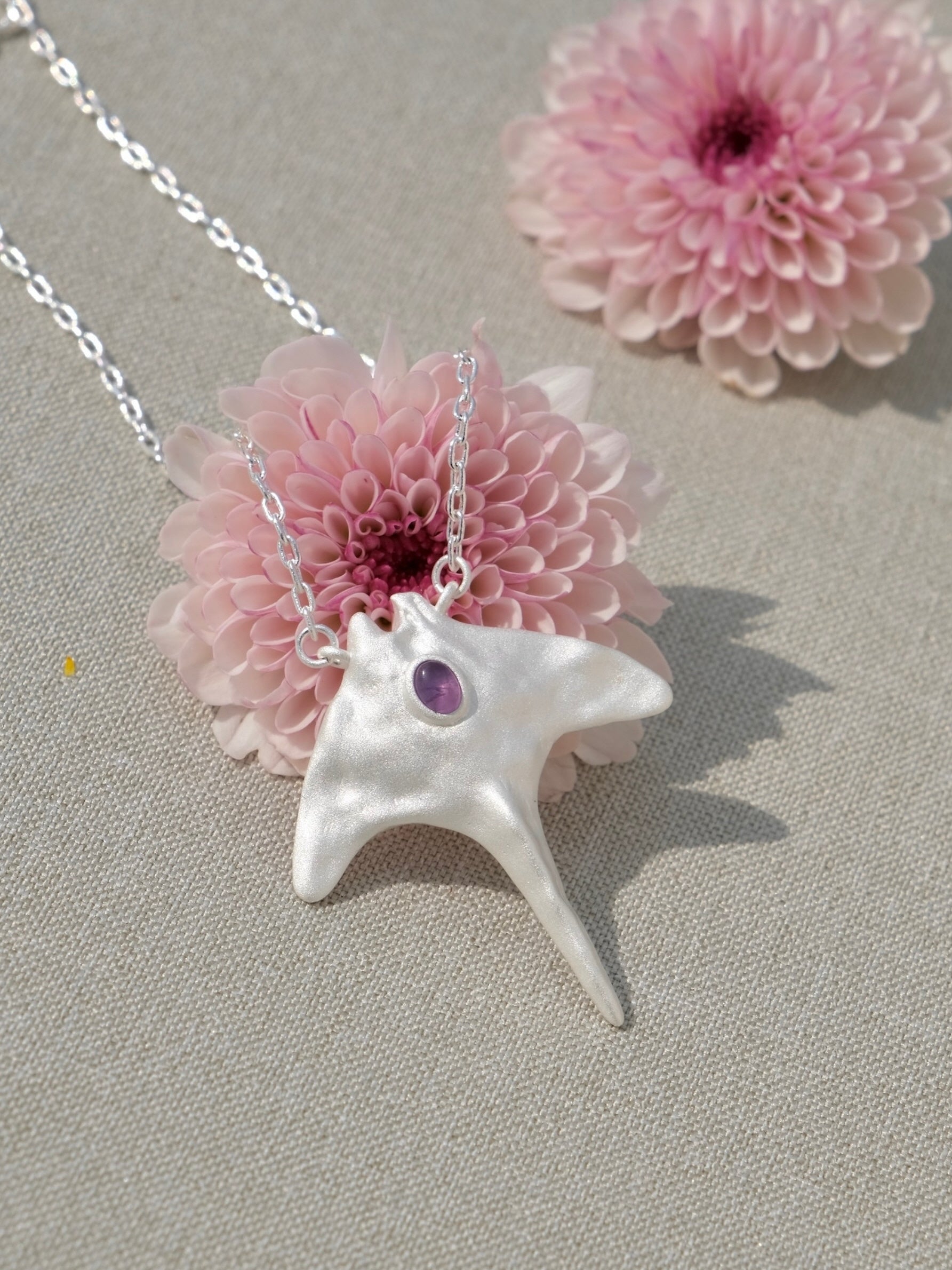 Silver Manta Necklace