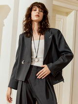 Charcoal Cropped Blazer