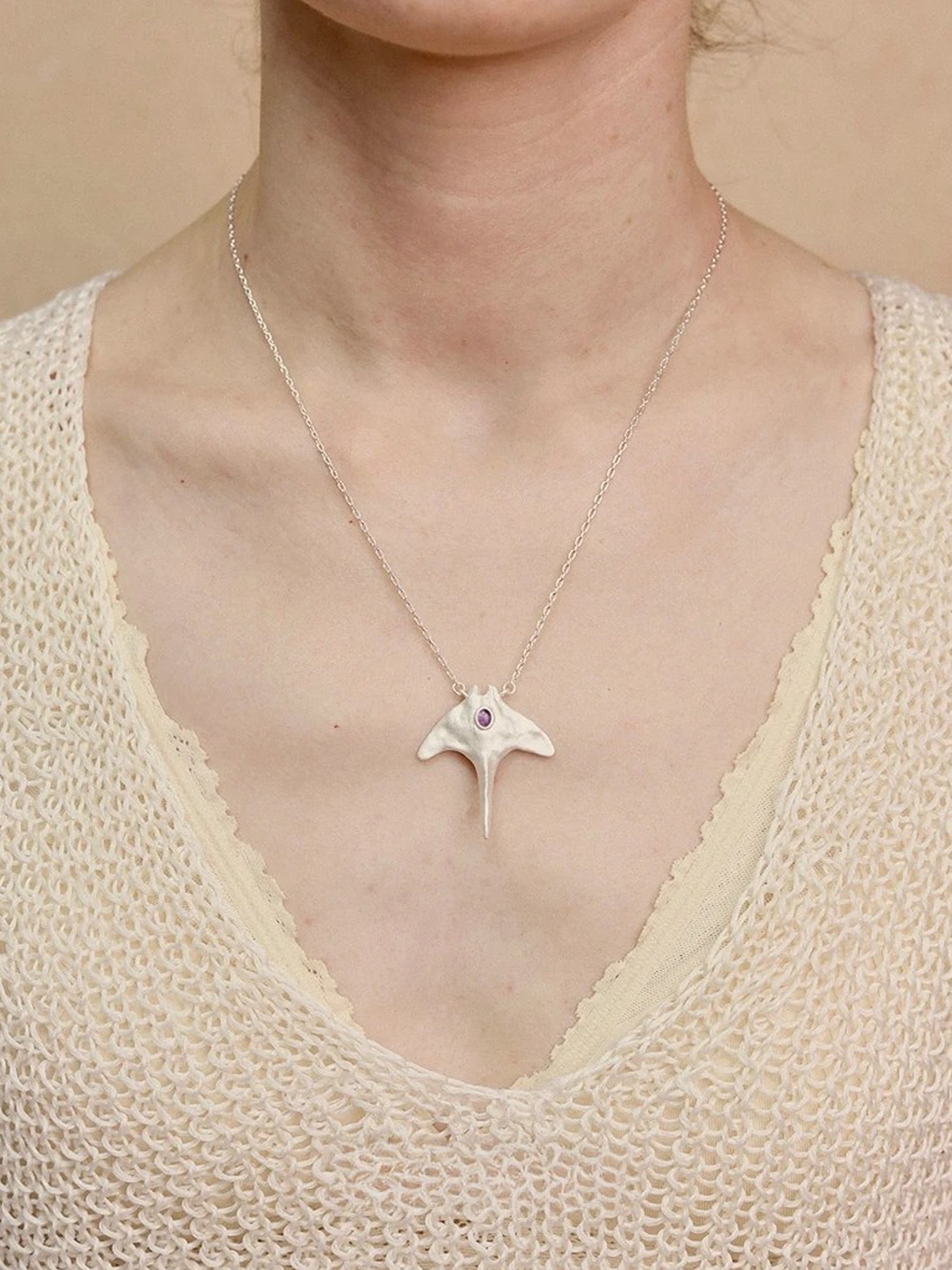 Silver Manta Necklace