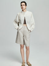 Classic Linen Shorts- Beige