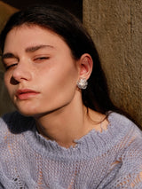 Silver Petal Earrings