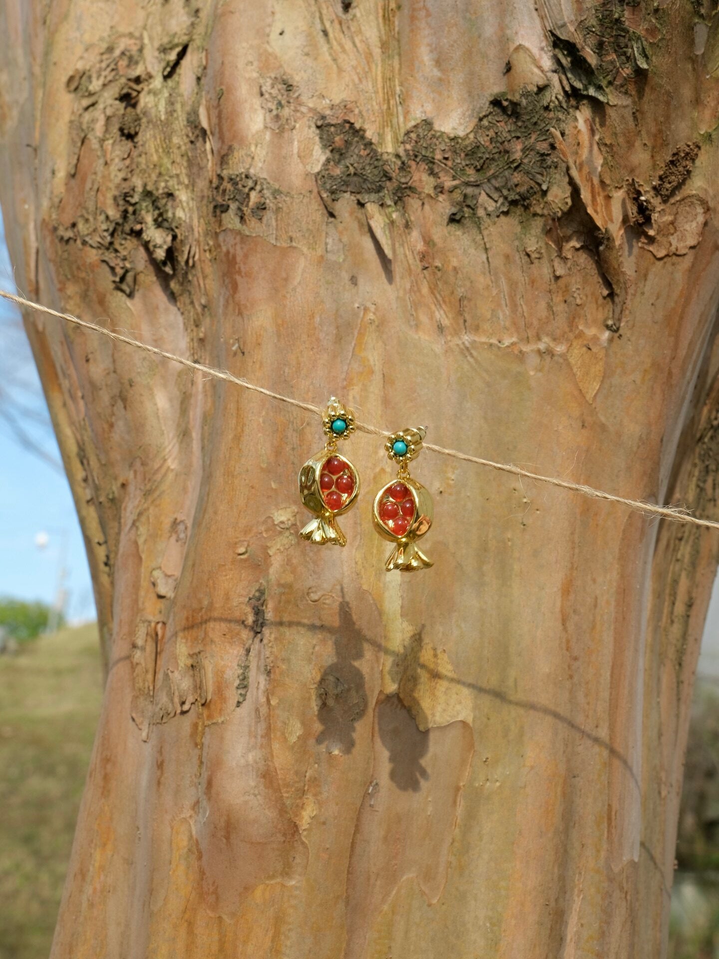 Golden Pomegranate Earrings