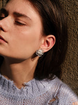 Silver Petal Earrings