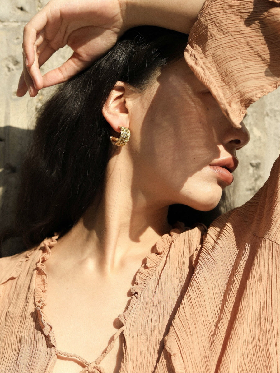 Gold Cuff Earrings