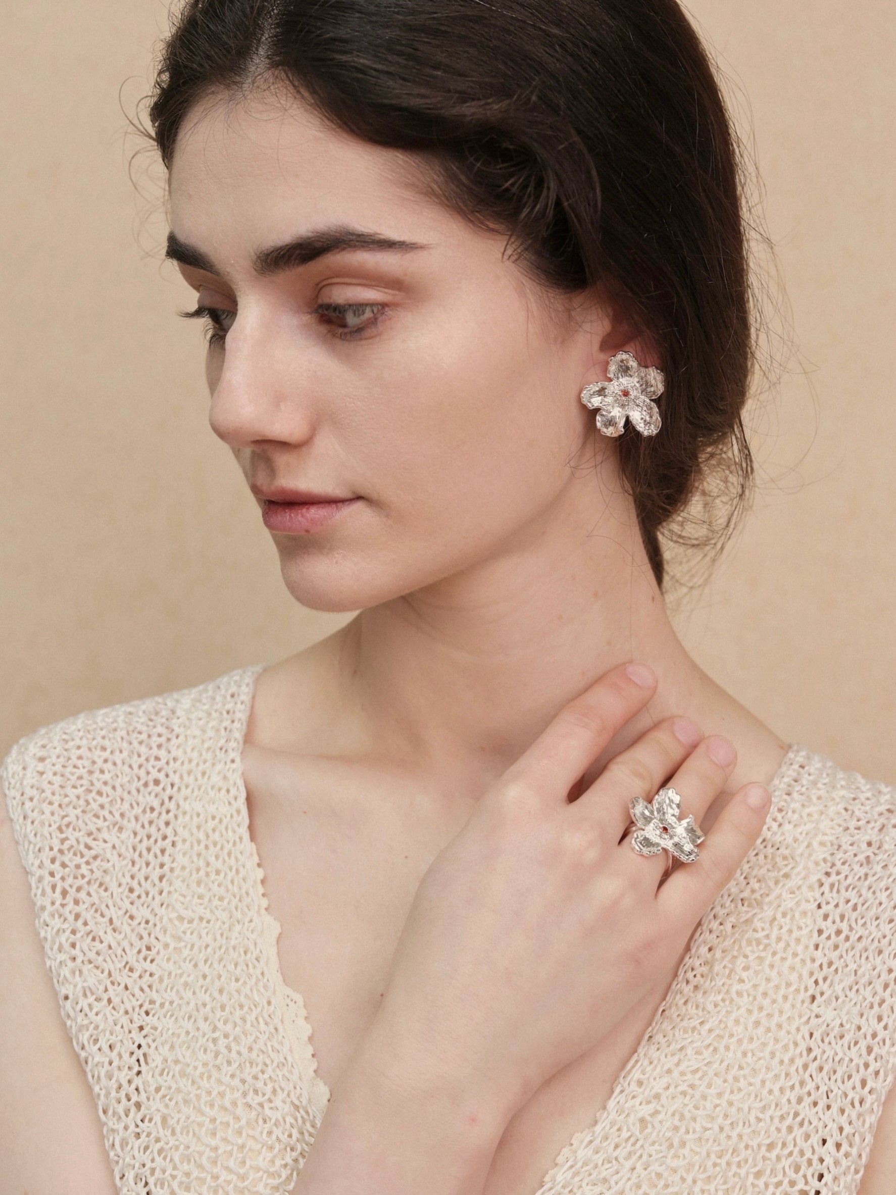 Silver Flower Ring