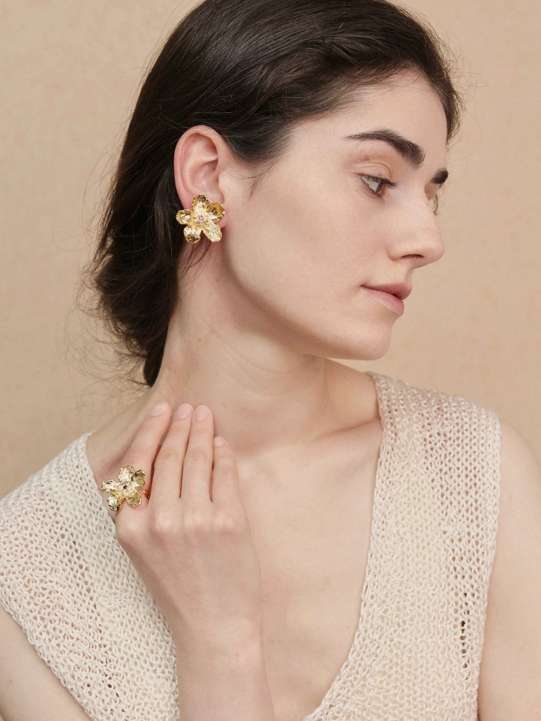 Golden Wildflower Earrings