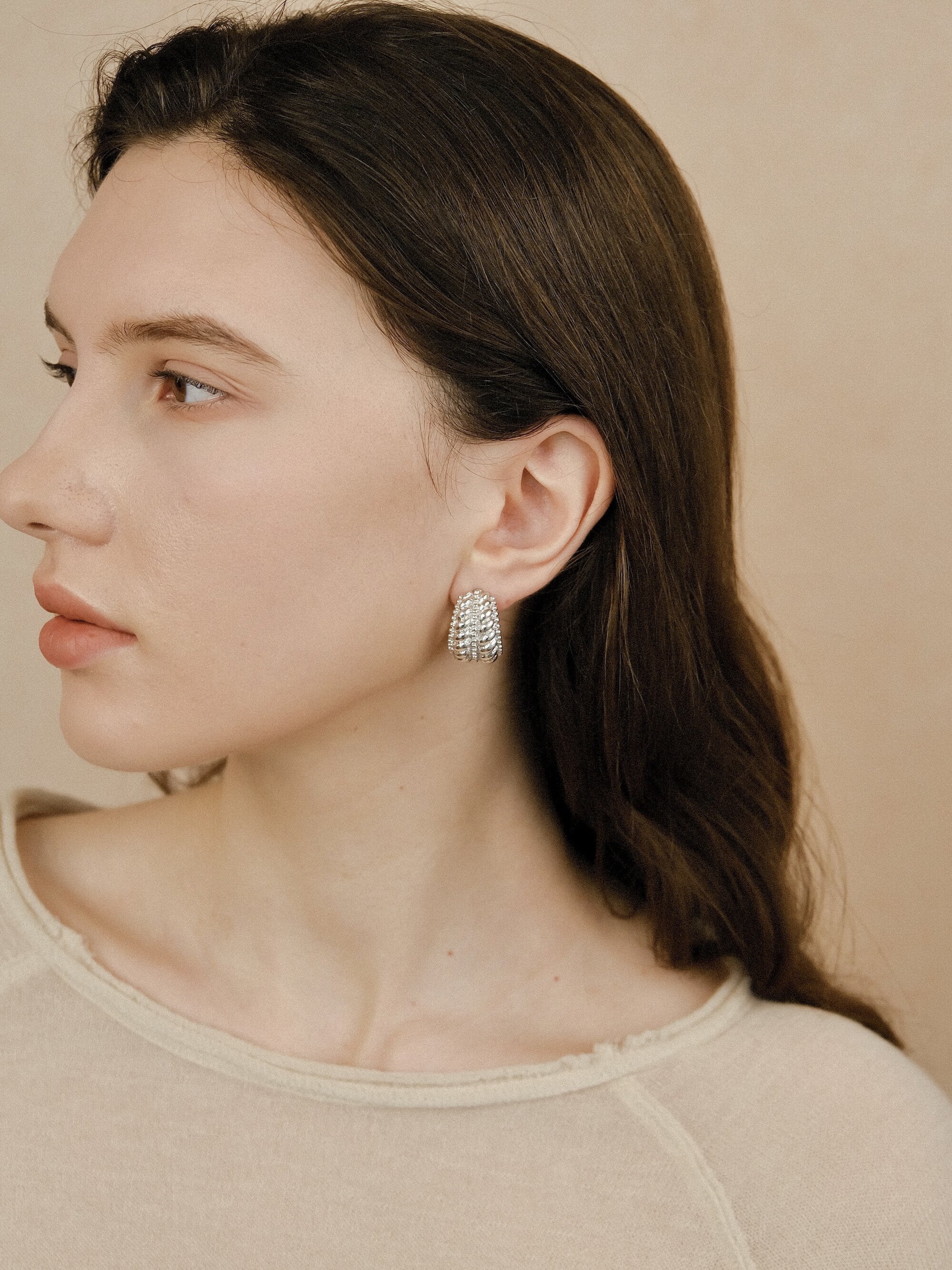 Ribbed Hoop Earrings