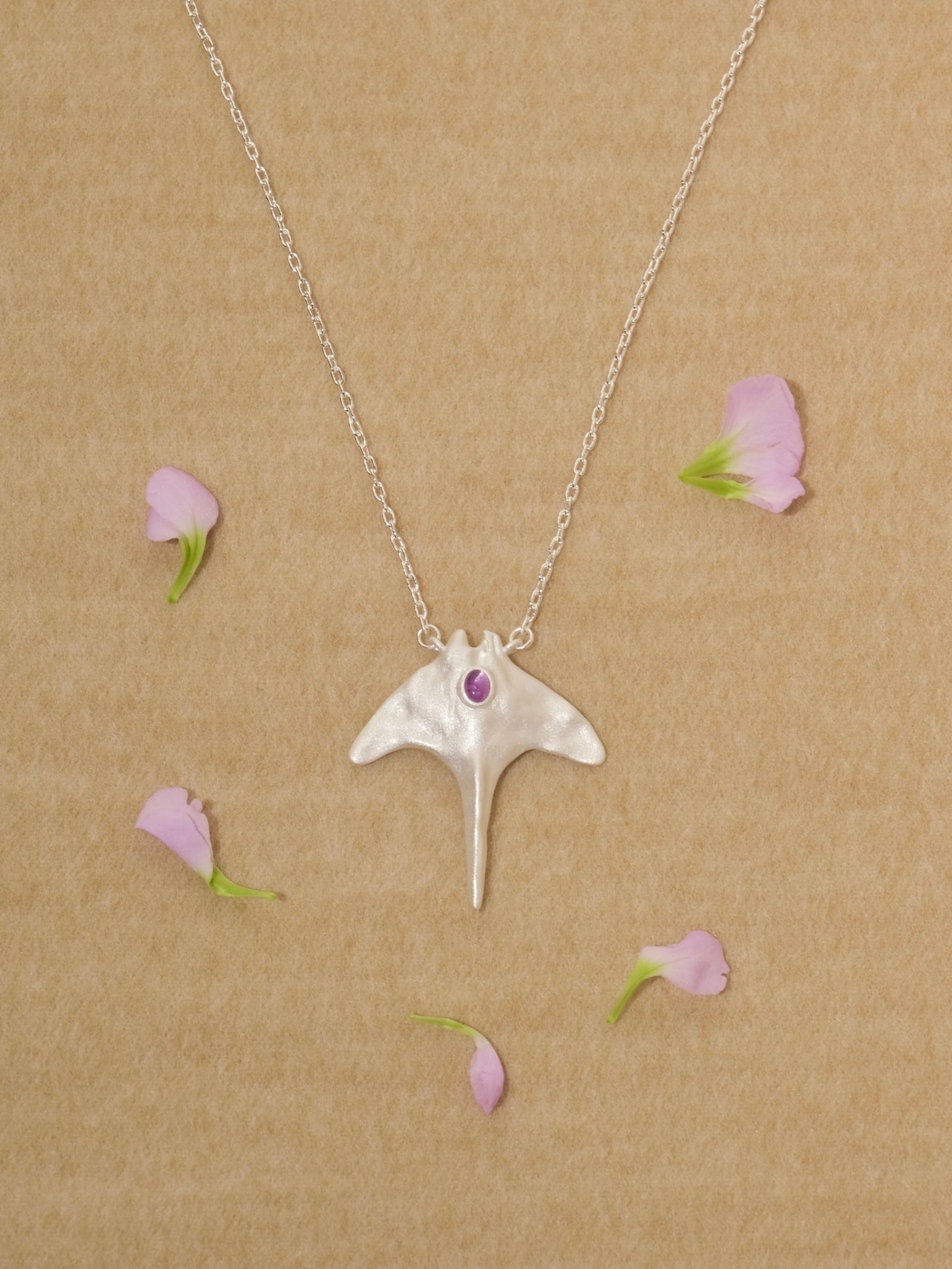 Silver Manta Necklace