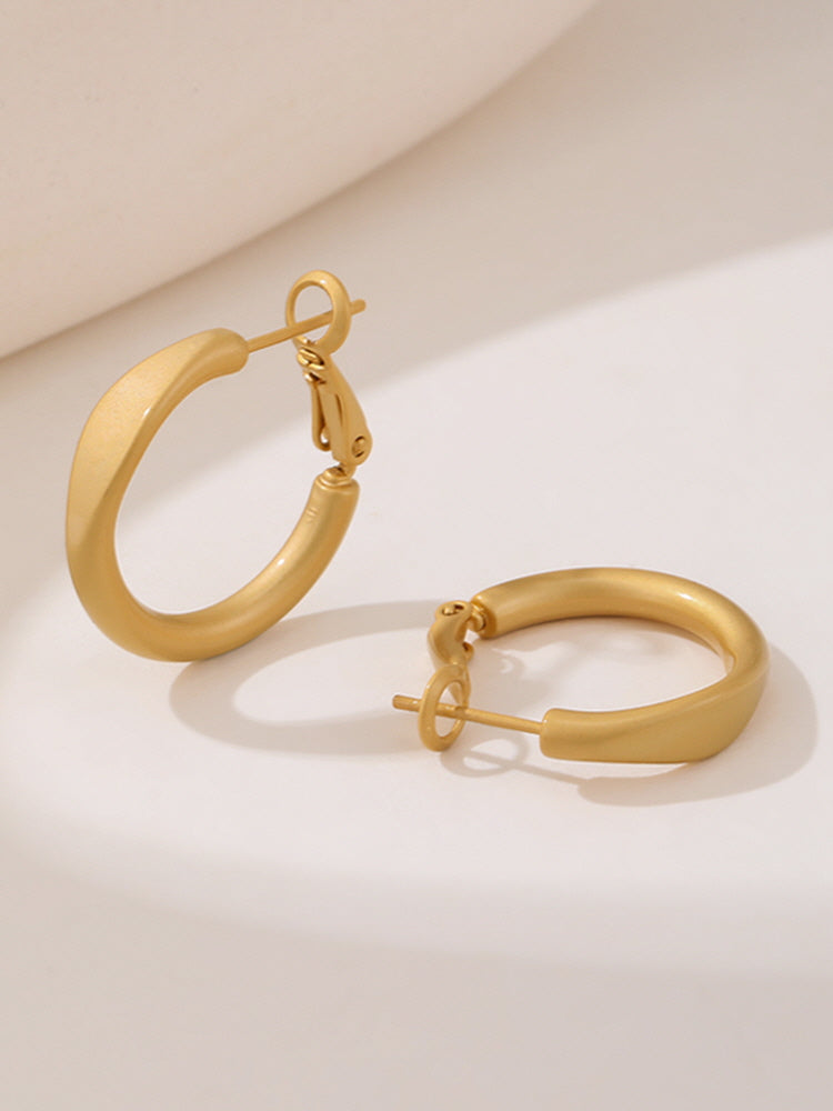 Matte Gold Hoops