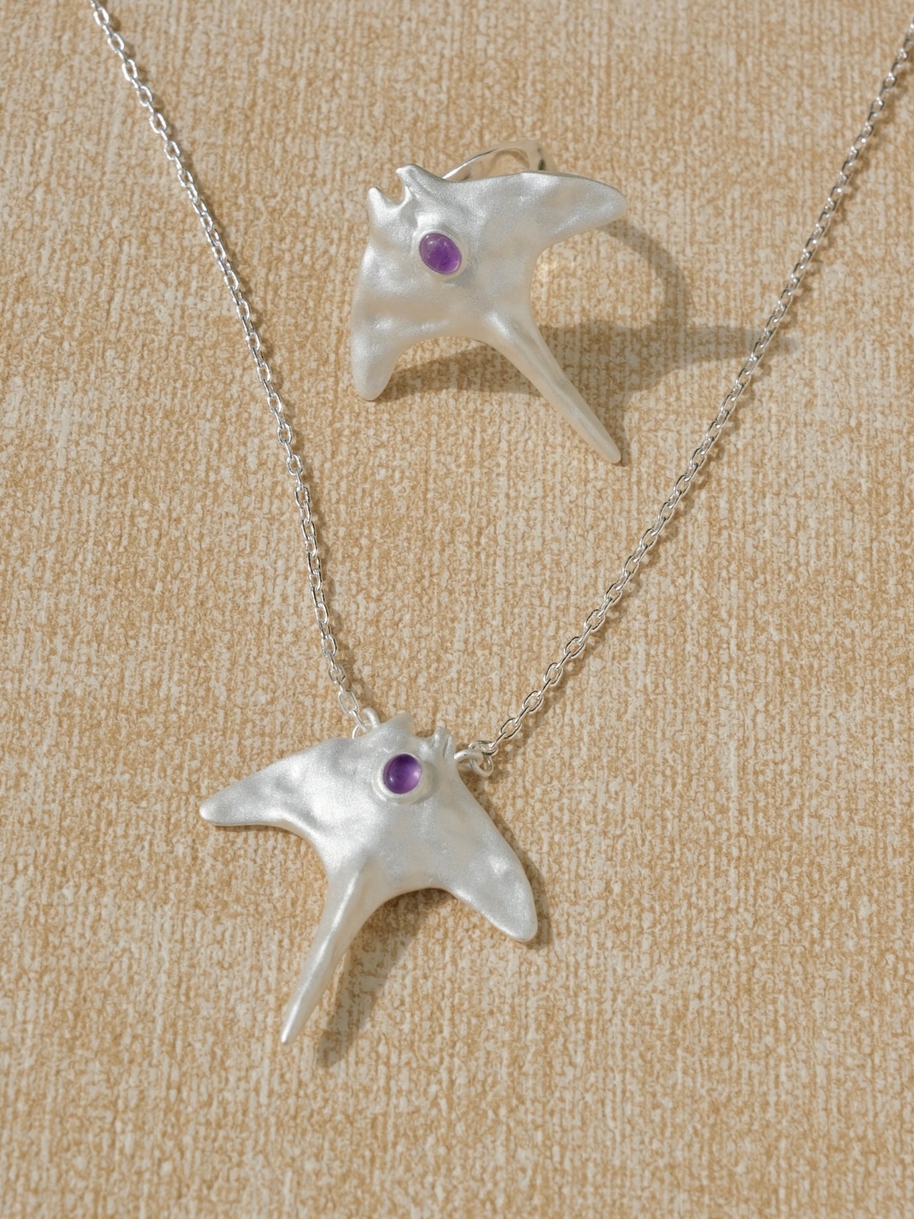 Silver Manta Necklace
