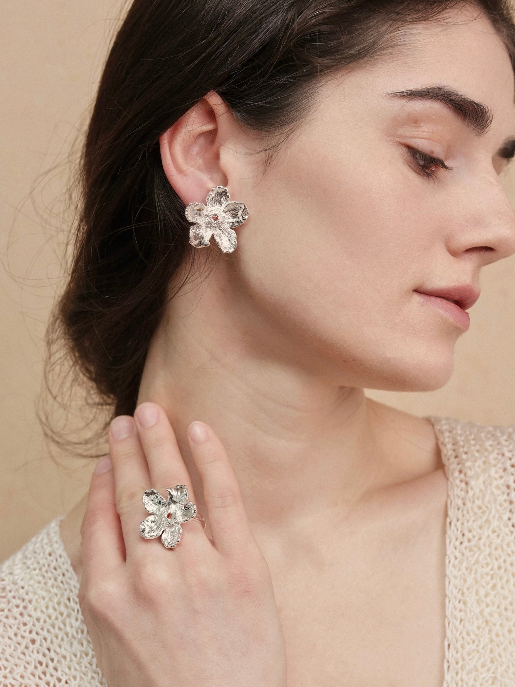 Silver Wildflower Earrings