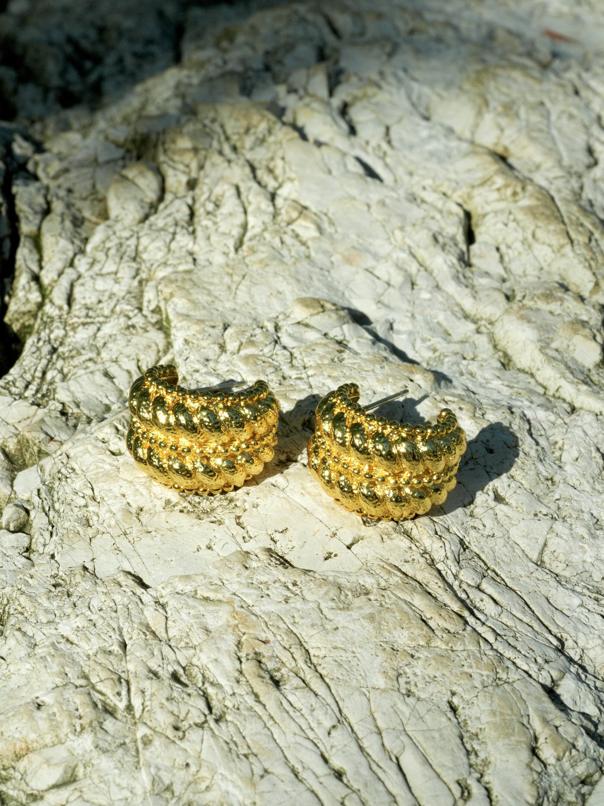 Ribbed Huggie Earrings