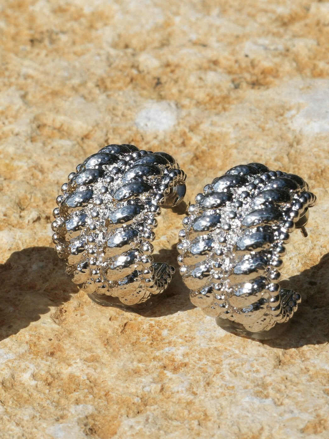 Ribbed Hoop Earrings