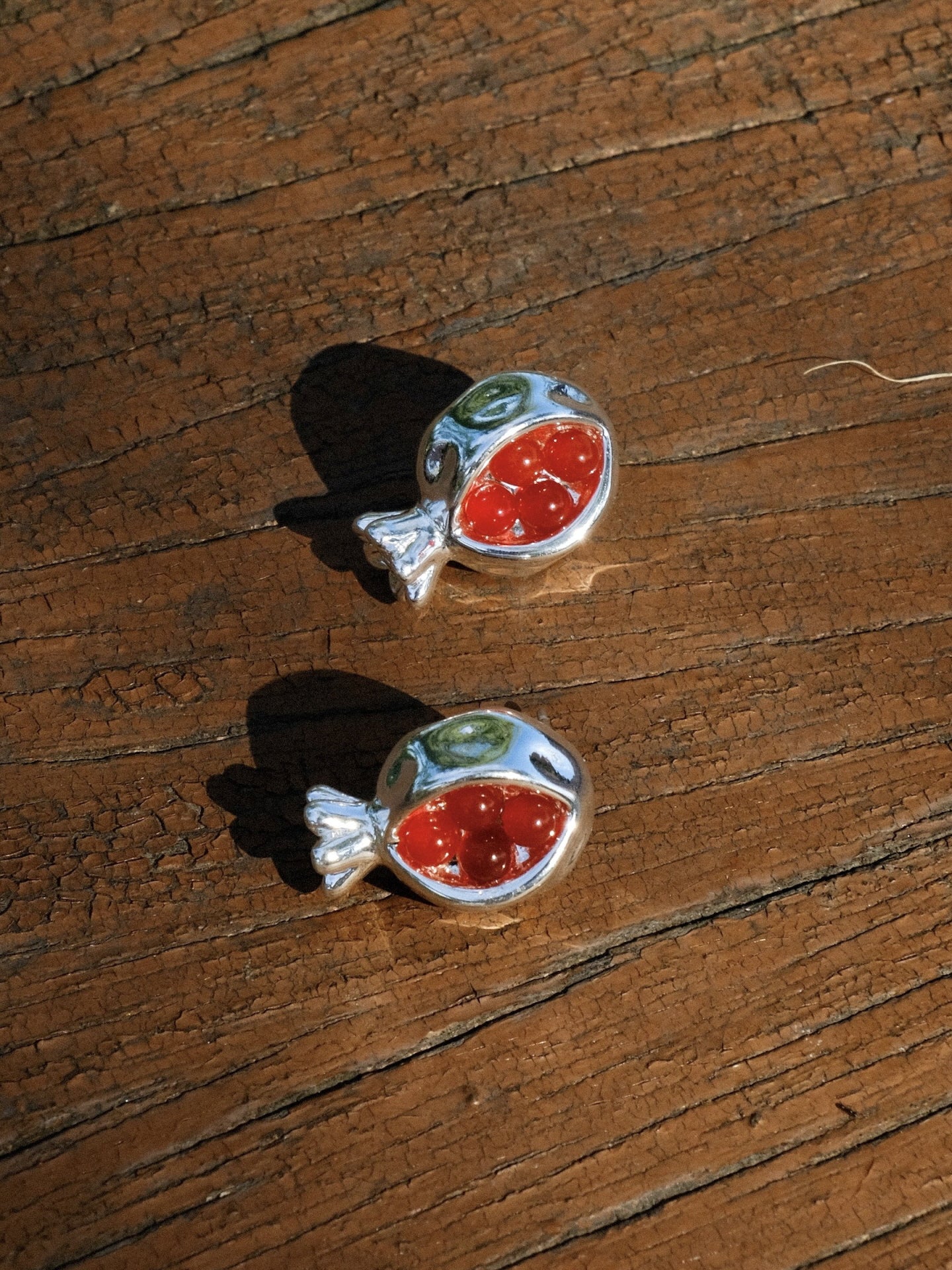 Red Pomegranate Earrings
