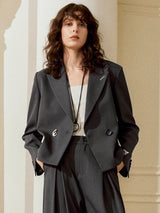 Charcoal Cropped Blazer