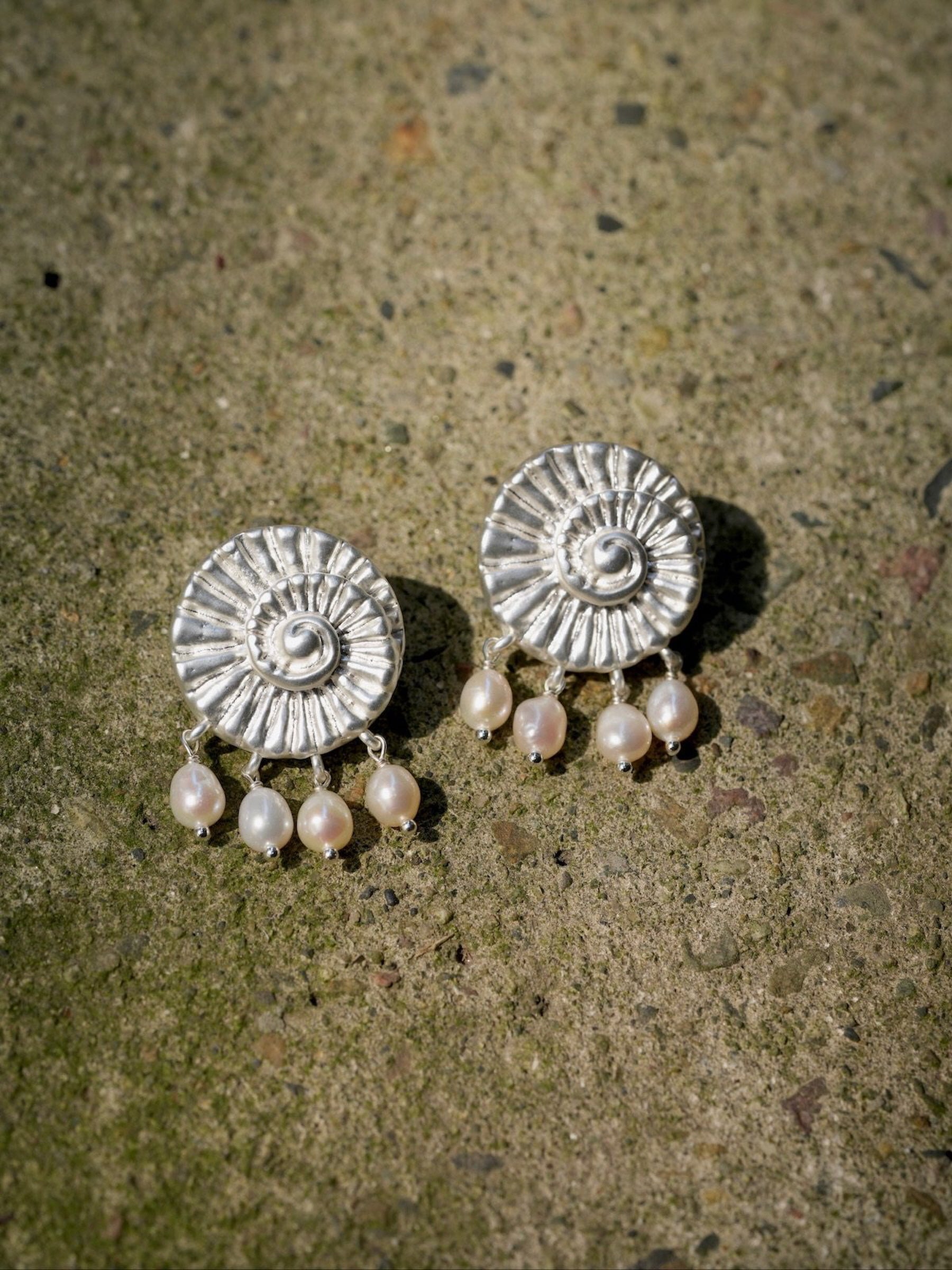 Pearl Fossil Earrings