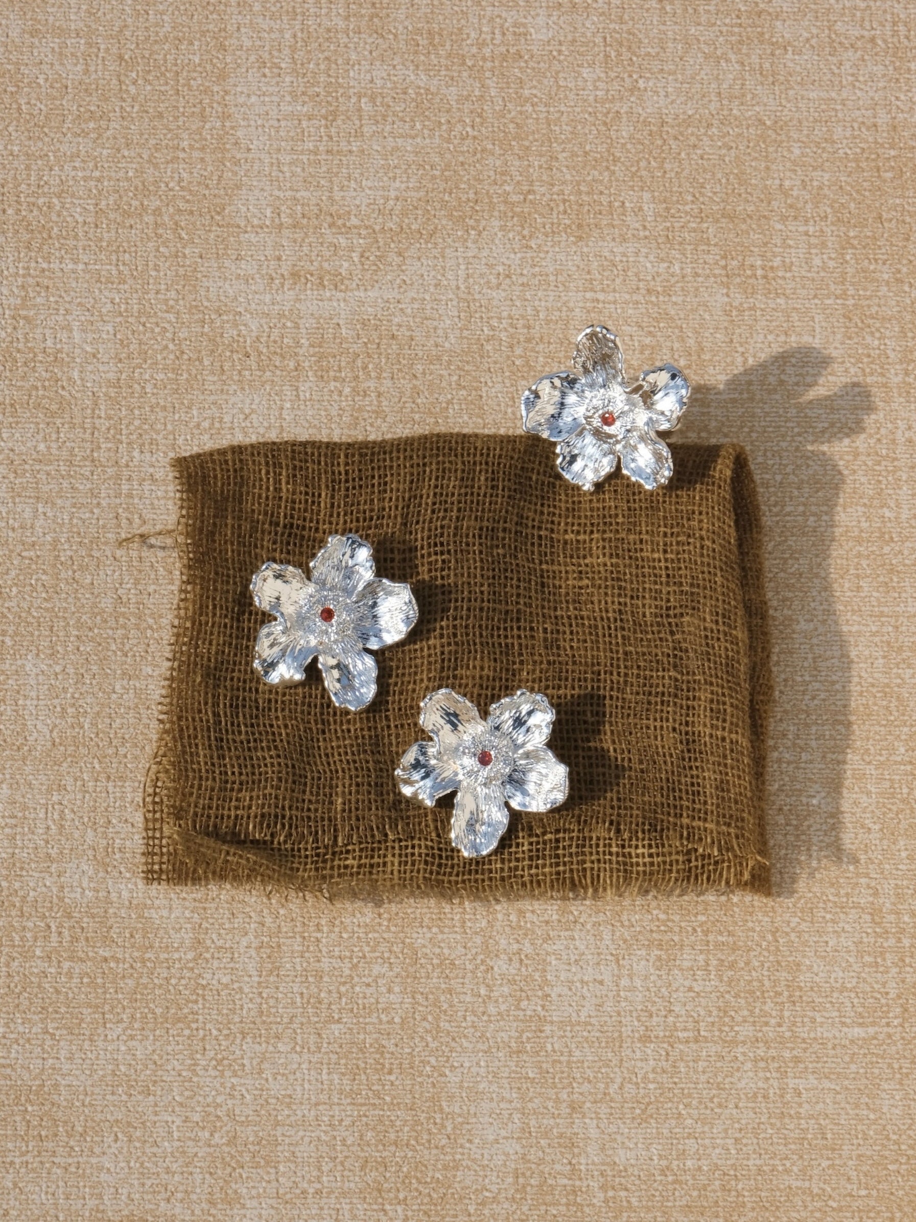 Silver Wildflower Earrings