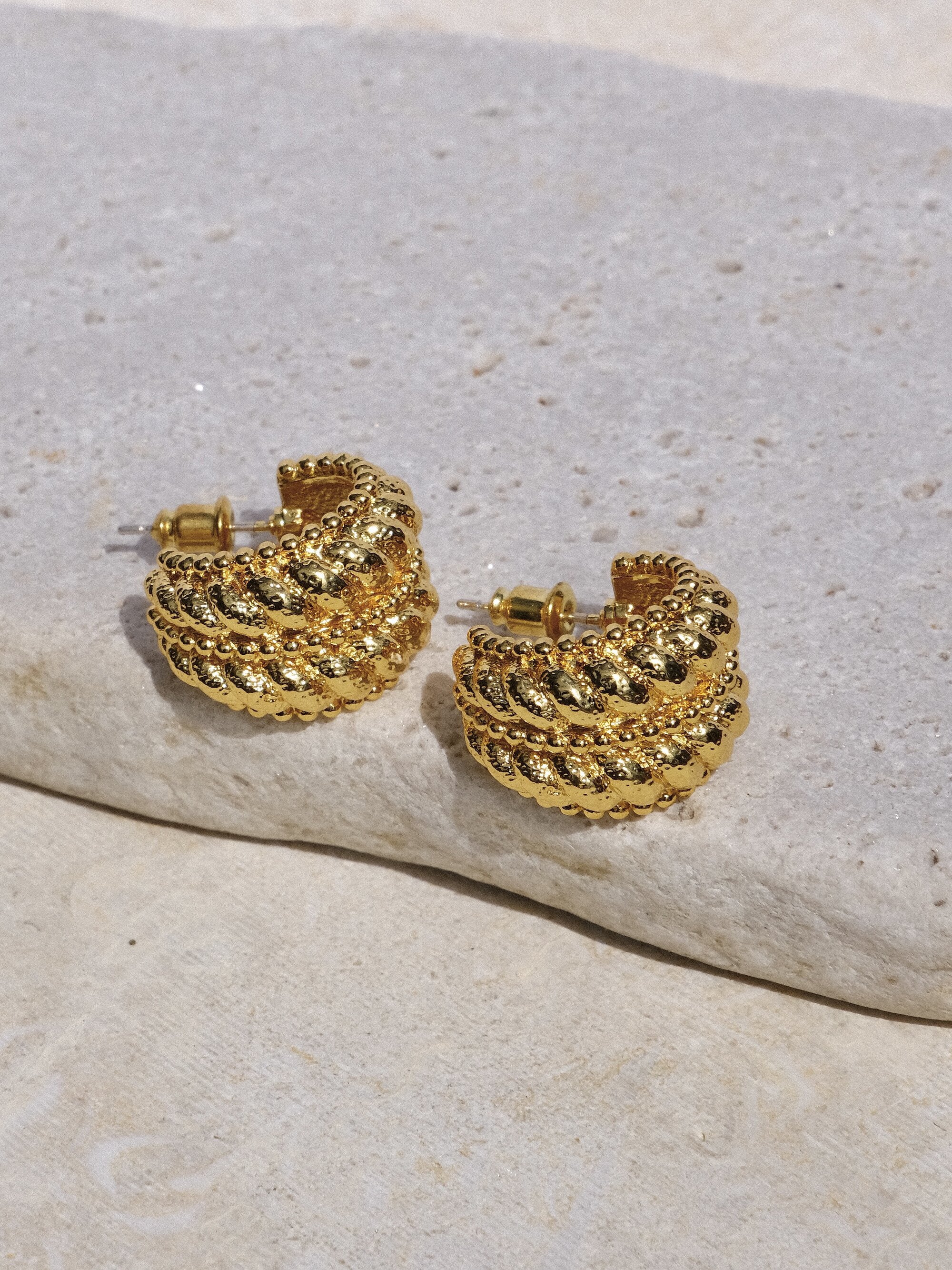 Ribbed Huggie Earrings