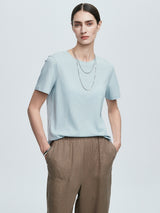 Essential Cotton Tee-Water Blue