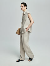 Linen Pleated Pants