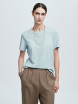 Essential Cotton Tee-Water Blue