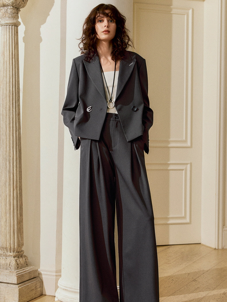 Charcoal Cropped Blazer