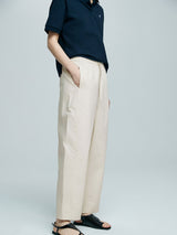 Soft Pleated Pants-Beige