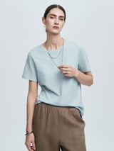 Essential Cotton Tee-Water Blue