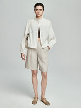Classic Linen Shorts- Beige