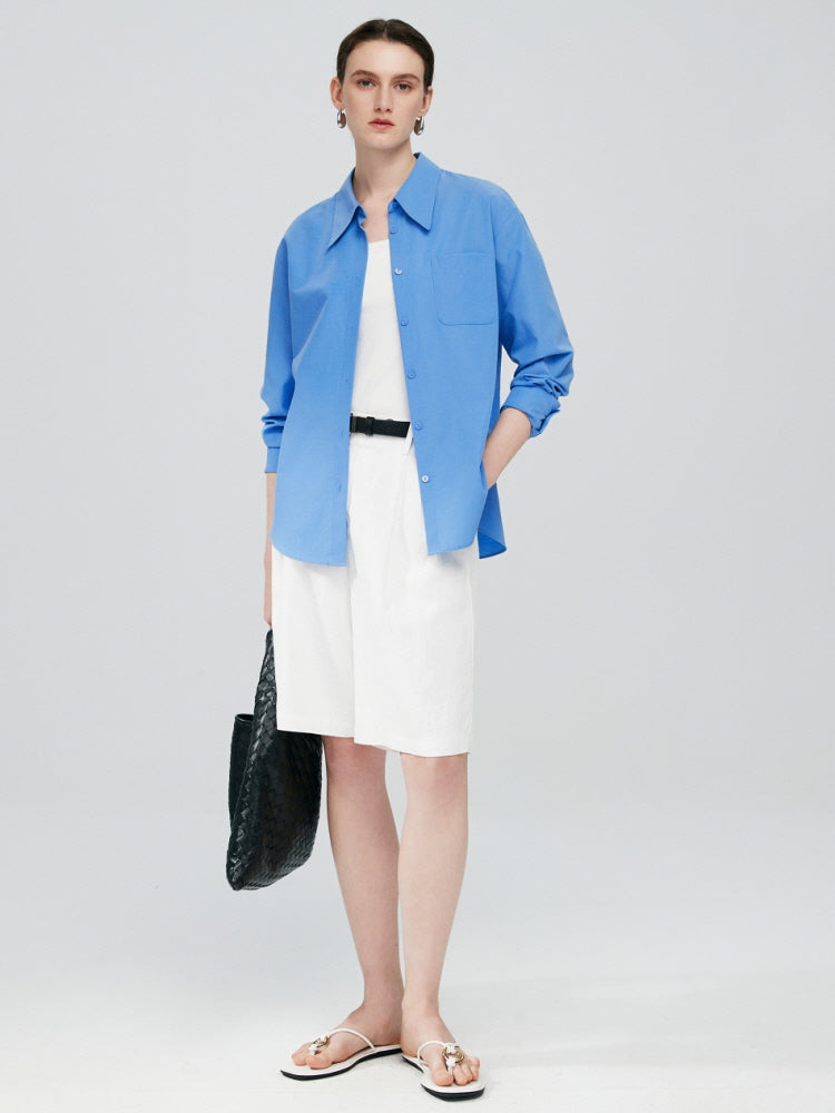 Relaxed Shirt-Cobalt Blue