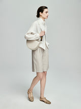 Classic Linen Shorts- Beige