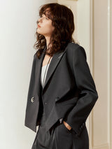 Charcoal Cropped Blazer