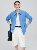 Relaxed Shirt-Cobalt Blue