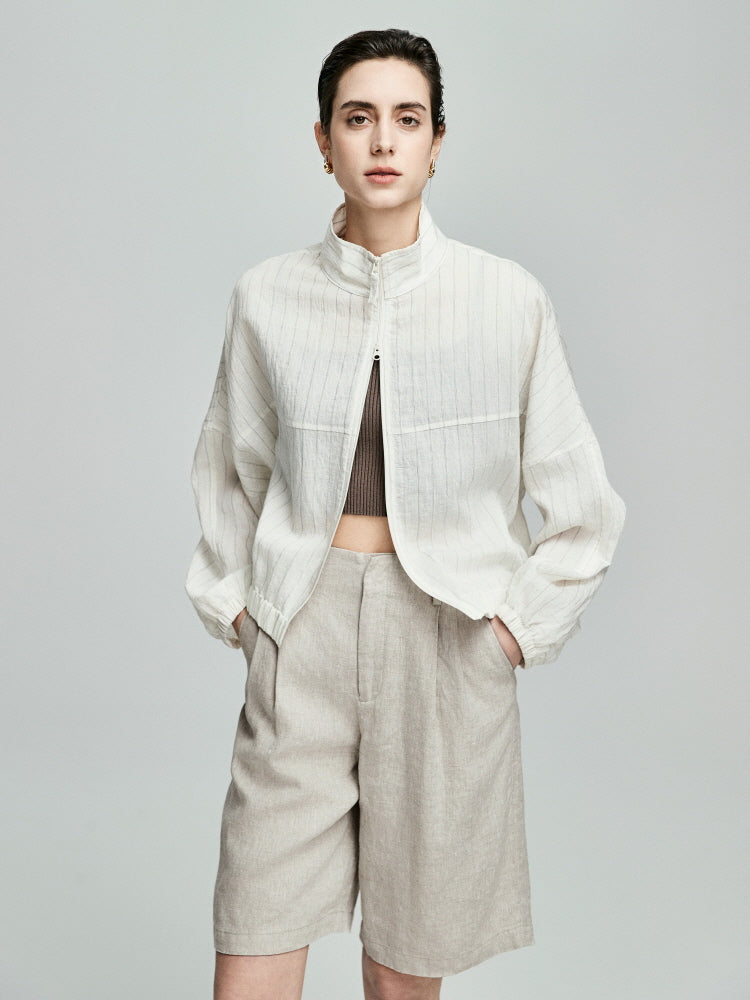 Classic Linen Shorts- Beige