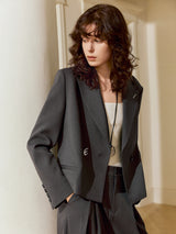 Charcoal Cropped Blazer