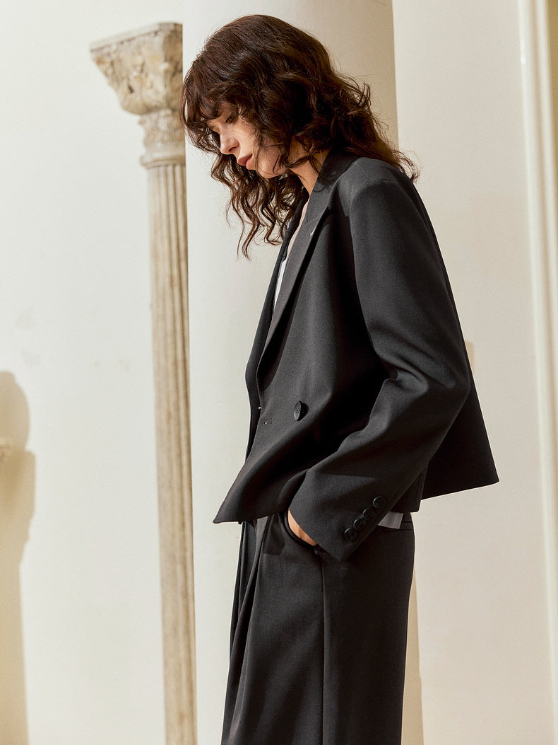Charcoal Cropped Blazer