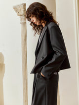 Charcoal Cropped Blazer