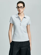 Button Polo-Light Gray
