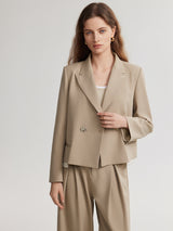 Beige Cropped Blazer