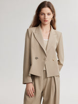 Beige Cropped Blazer