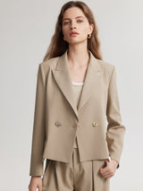 Beige Cropped Blazer