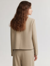 Beige Cropped Blazer