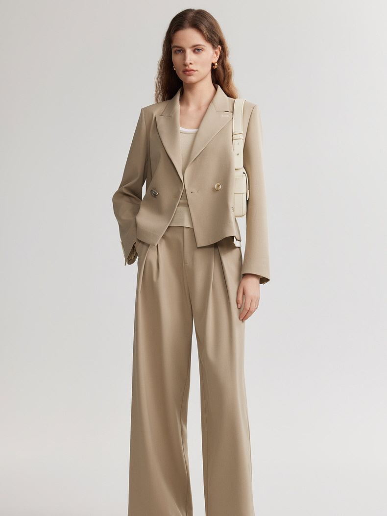 Beige Cropped Blazer