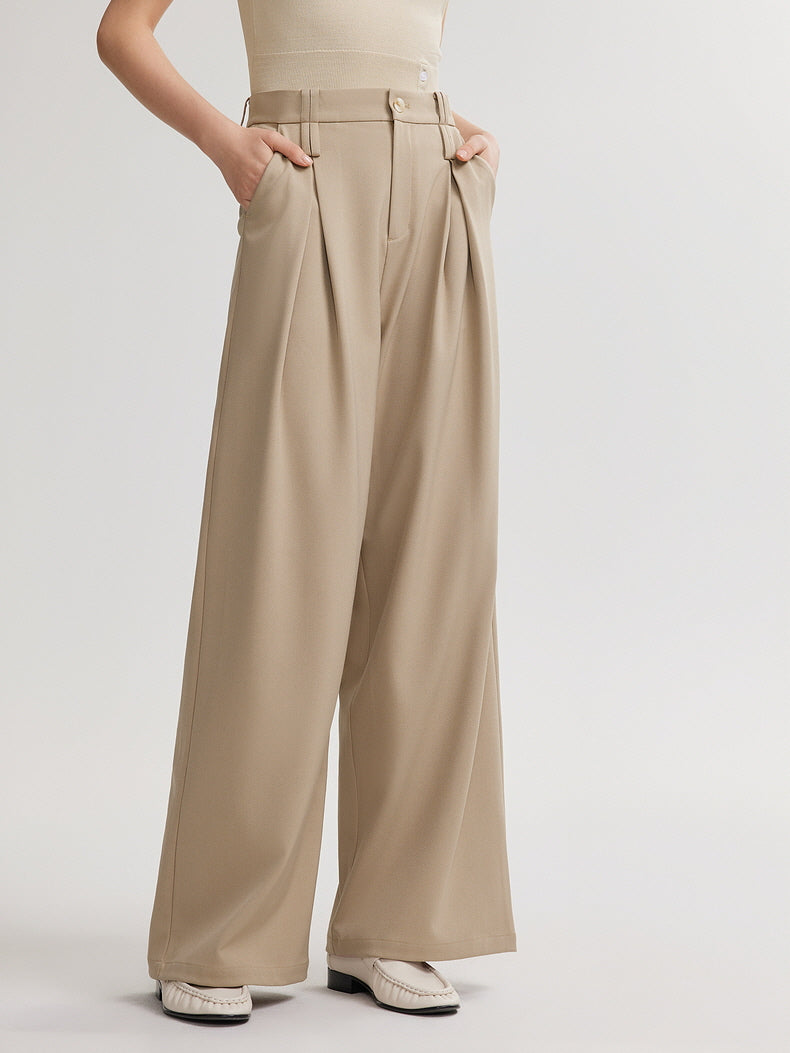 Beige Wide Pants