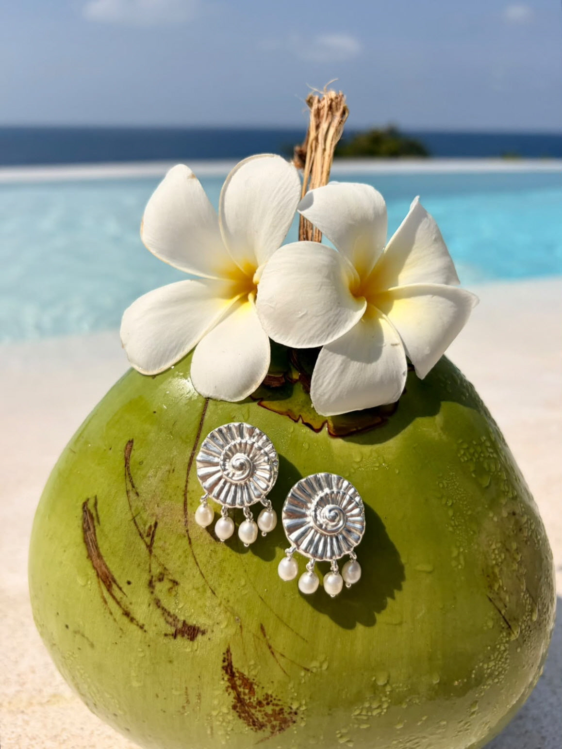 Pearl Fossil Earrings