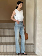 Light Wash Straight Jeans