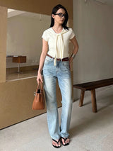 Light Wash Straight Jeans