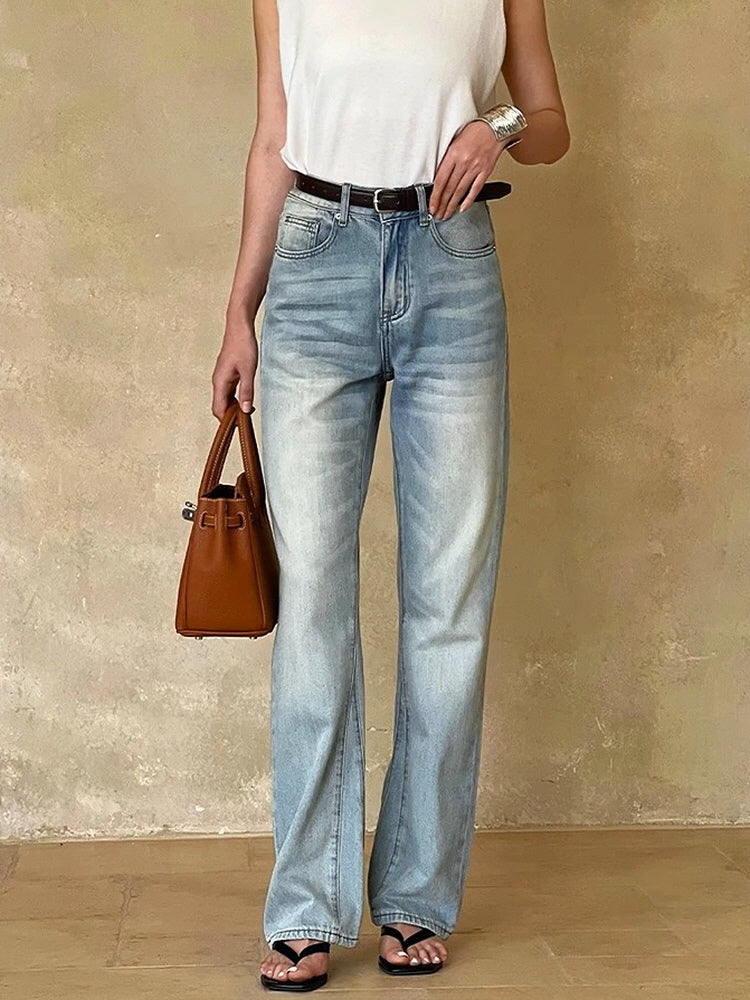Light Wash Straight Jeans