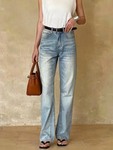 Light Wash Straight Jeans