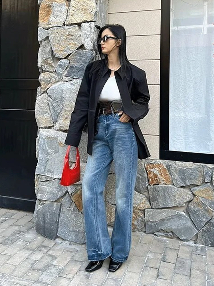 Dark Wash Straight Jeans